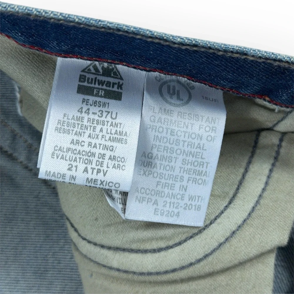 Bulwark FR Flame Resistant Work Jeans CAT 2 Arc‎ Rated 44x32 Blue Denim